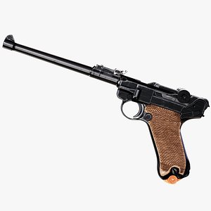 3D Artillery Luger LP08 Pistol model