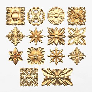 3D Rosette Carved Collection CNC model