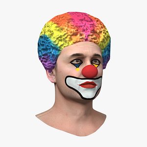 3D man clown head mens