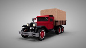 Retro large truck 3D model