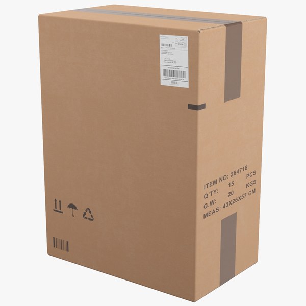 modelo 3d Cardboard Box 60x37x80cm - TurboSquid 1994184