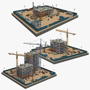 3D 3 construction scenes