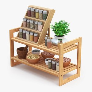 Kitchen Seasoning Storage Spice Rack 3D model