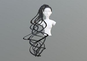 Wavy Braids Hair 3D model