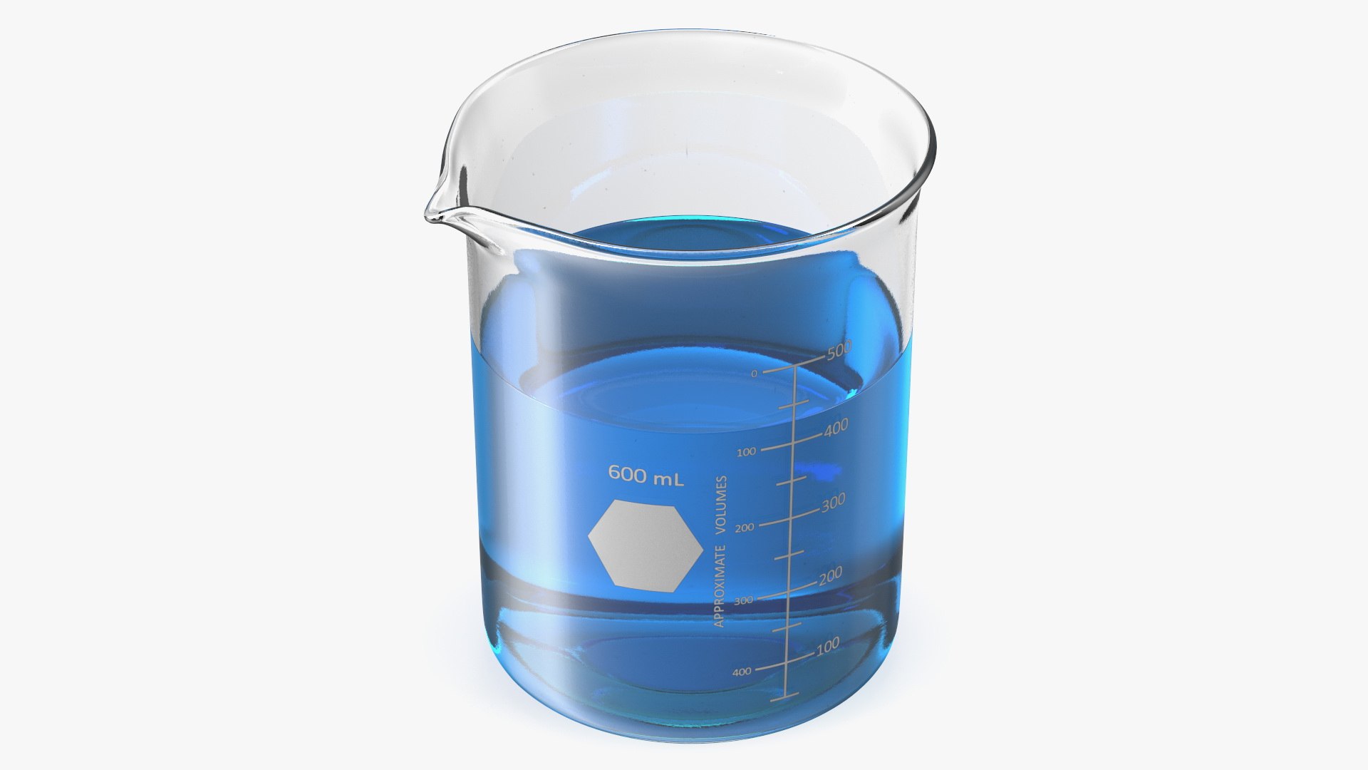Glass Beaker 600 mL 3D model preview
