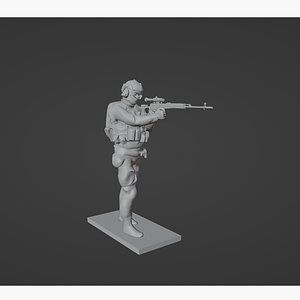 Figures a standing soldier with SVD STL