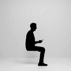 man sitting silhouette 3D model