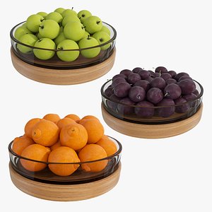 Fruit glass bowls 3D model