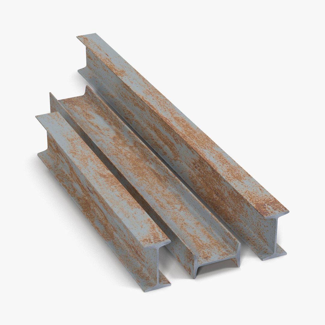 Iron Beams Set 3D model preview