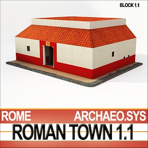 3d model roman house 1 lo-poly