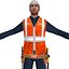 rigged worker biped man 3d max