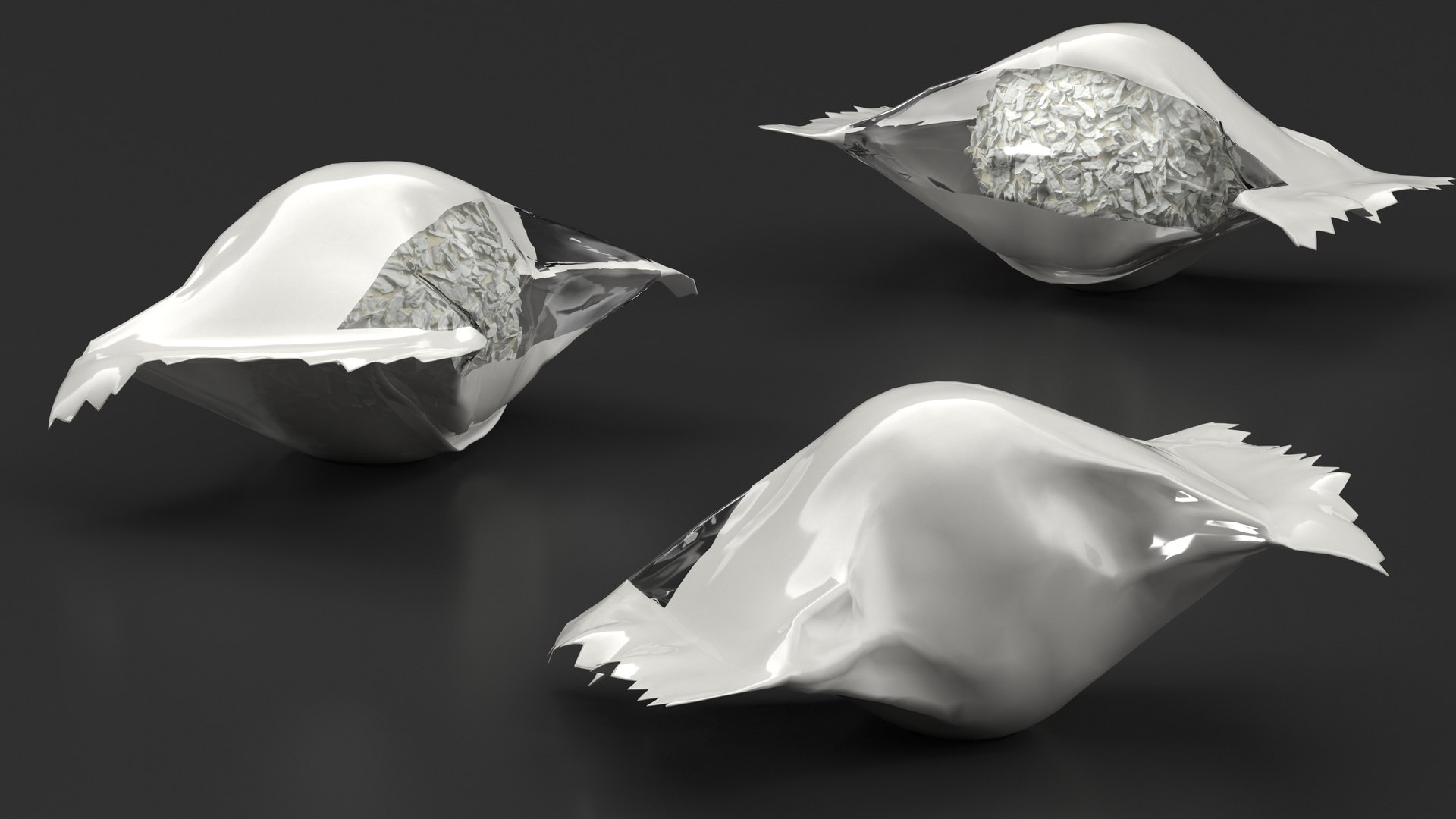 3D White Chocolate Candy Ball In Wrapper Model - TurboSquid 2202493