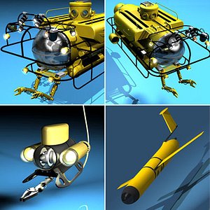 submarine submersible vessel 3d model