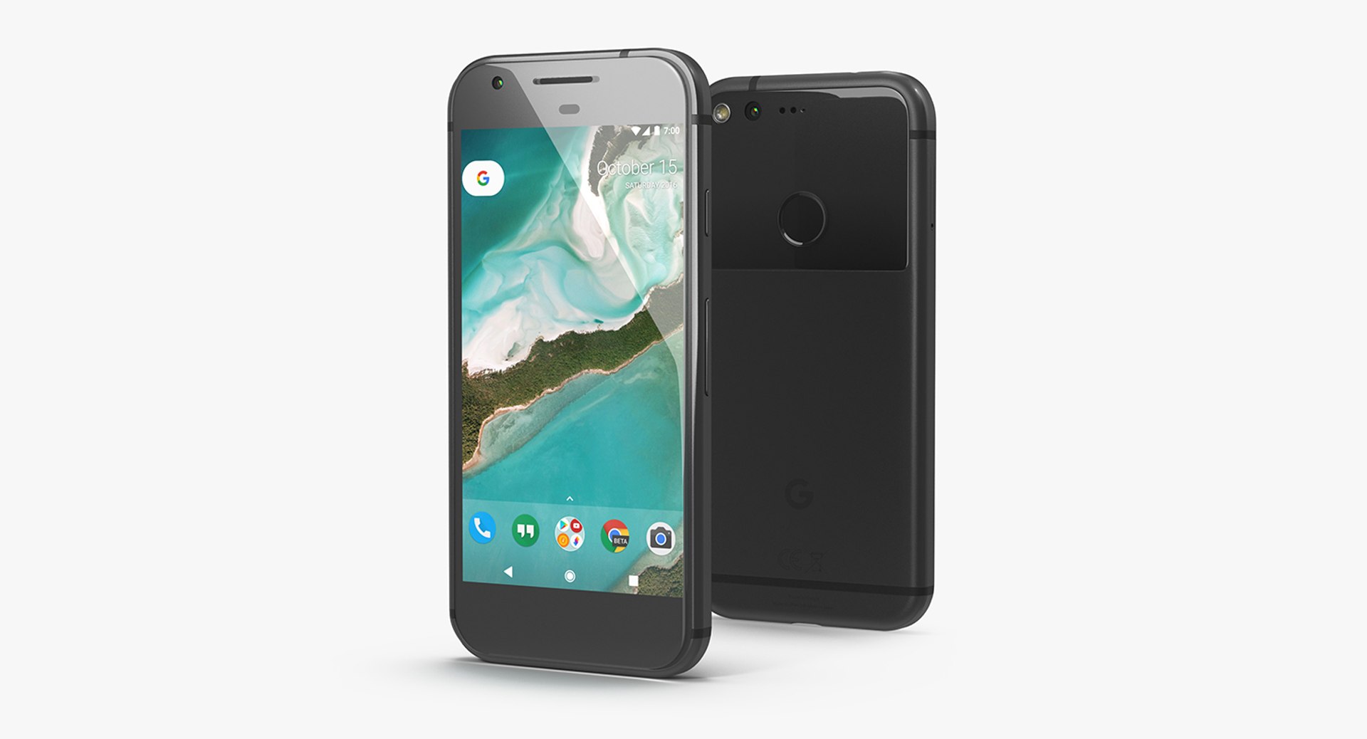 Google Pixel Phone Quite Black 3D Model 3D model preview