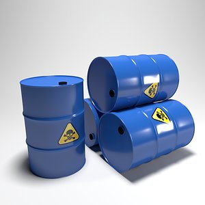 3D clean blue barrel