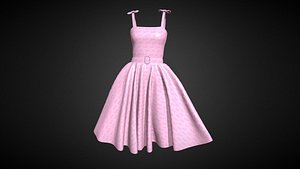 3D Barbie Dress - Barbie Logo In Low Poly