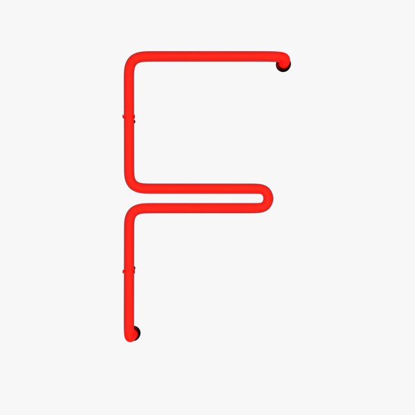 3D Neon Red Alphabet F