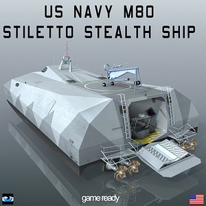 navy m80 stiletto stealth ship 3d model