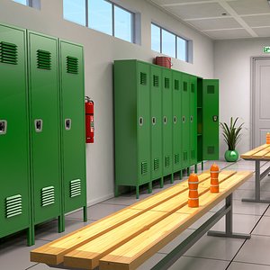 Locker Room 3 - Green 3D