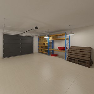 3D model Garage With Storage And HVAC