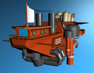 flyff steampunk inspired ship 3ds
