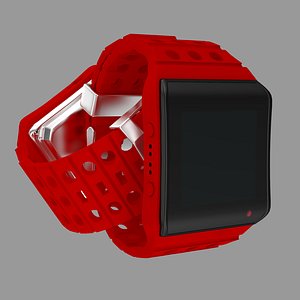 Sports Watch Closed Strap Red