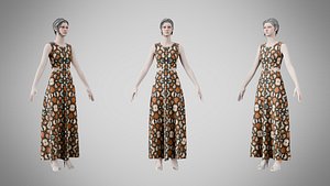 3D Dress 31 Abstract Organic Mosaic model