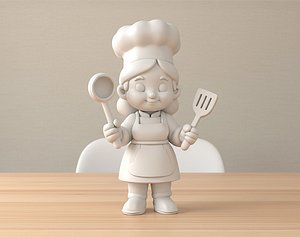 Female Chef Cartoon model