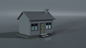 3D Low Poly Stylized Tiny House  Cottage