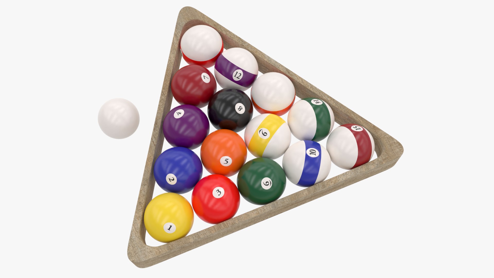 3D Billiard Wooden Rack And Balls - TurboSquid 1740332