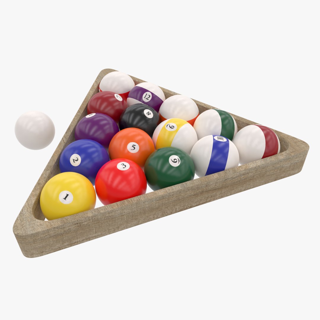 3D Billiard Wooden Rack And Balls - TurboSquid 1740332