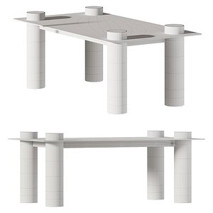 LG Verre White Table with Stereo System 3D