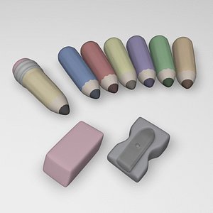 3d coloring pencils eraser sharpener