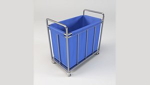 Laundry Cart with Wheels 3D model