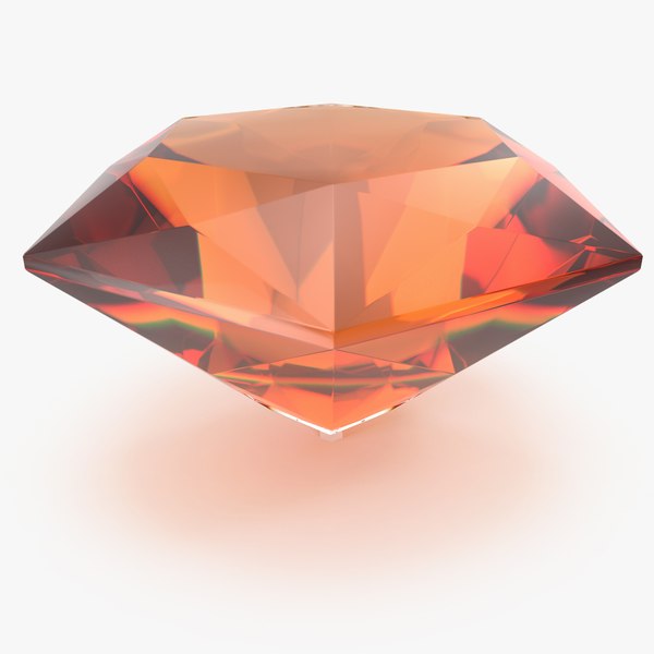 Fire Rose Hexagon Cut Imperial Topaz 3D