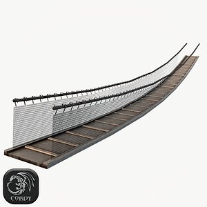wooden rope bridge 3d max