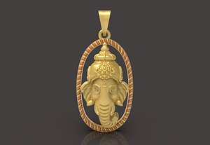 Ganesh Pendant - 0088 3D model