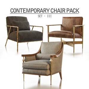 3d contemporary chair pack - model