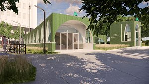 Metro Station Entrance with Elevator in Kyiv1
