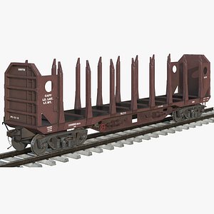 logging car red 3D model