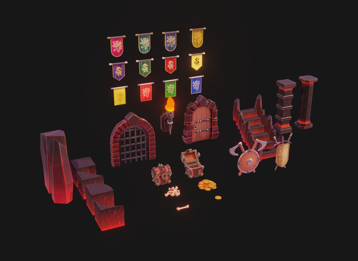3D Modular Stylized Dungeon Kit Low-poly 3D Model https://p.turbosquid.com/ts-thumb/Dz/NZb1aM/eT/02/jpg/1747376484/1920x1080/fit_q87/e493b022d28a66ec4d5abf0121b40633f8453957/02.jpg