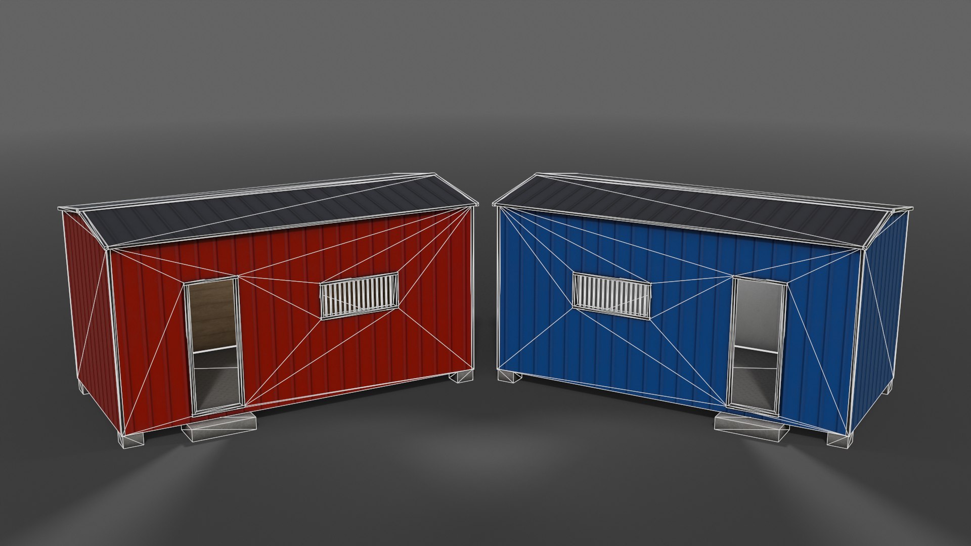 PBR Container House CB And Shed House C - Collection 3D Model ...