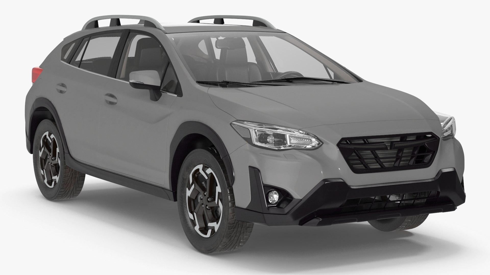 Compact Hybrid SUV Gray 3D model preview
