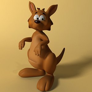 Cartoon kangaroo RIGGED and ANIMATED