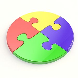 free circle jigsaw puzzle 3d model