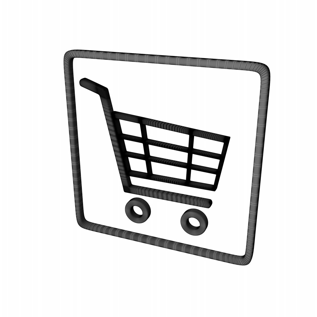 3D Blue Symbol Shopping Cart - TurboSquid 2305528