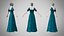 Dress 27 Teal Velvet With Design