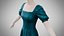 Dress 27 Teal Velvet With Design