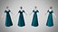 Dress 27 Teal Velvet With Design