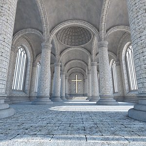 3d max church interior
